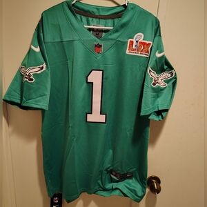 Philadelphia Eagles #1 Jalen Hurts SBLIX Kelly green jersey Stitched name